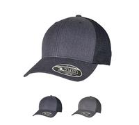FX110PT Fernfahrer Kappe vorgebogener Schirm mit Ziernähten Heather Navy One Size