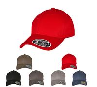 Flexfit Baseballkappe 110 Curved Visor Snapback Frauen Rot One Size