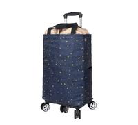 FXXSAZ Einkaufswagen Treppensteiger Trolley Faltbarer Trolley-Einkaufswagen Mit 5 Lenkrollen, Abnehmbar, Strapazierfähig, Leichtes Gewicht, Aus Aluminiumlegierung Einkaufstrolley Klappbar(Blue)