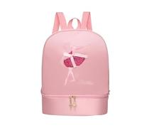 Fxzqgnh Balletttasche Tanzrucksack Handtasche Tagesrucksack Aus Robustem Stoff mit Extra Fach für Schuhe Und Kleidung für Tanzschule Und Turnhalle, Rosa Stil B