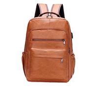 Fxzqgnh Laptop Rucksack Aus PU, Herren Reiserucksack, Wasserdichter Freizeitrucksack für Den Computer, GELB