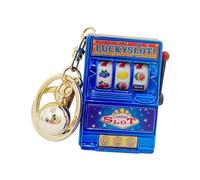 Fxzqgnh Mini Spielautomaten Schlüsselanhänger, Taschenanhänger, Lustiges Spiel, Drehbares Rad, Dekoratives Objekt, Geschenkfunktion, Geeignet für, Blau