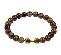Fycakly Damen Armband Tigerauge Armband Lavastein Stress Yoga Perlen Verstellbares Aromatherapie Öl Diffusor Lava Für Männer Frauen (I, One Size)