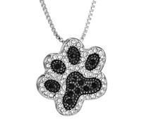 Fycakly Halskette Damen Fuß-Accessoires, modische vielseitige Tier-Fußabdruck-Halskette, Taobao Tmall-Halskette (Black, One Size)