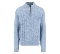 Fynch-Hatton Strickpullover mit gerippten Abschlüssen in Hellblau, Größe XL