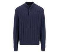 Fynch-Hatton Troyer Strickpullover mit Zopfmuster 65% Baumwolle/35% Wolle Navy Gr. L Herren