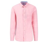 Fynch-Hatton Leinenhemd Casual Fit Langarm Einfarbig Pink Größe XL