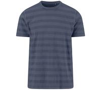 Fynch-Hatton Casual Fit T-Shirt Rundhals dunkelblau, Jacquardmuster