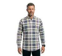 Langarmhemd FYNCH-HATTON, Herren, Gr. 3XL, N-Gr, aubergine, Web, Obermaterial: 100% Baumwolle, kariert, regular fit normal, ohne Ausschnitt, Manschette, Hemden, mit Logo Stickerei (35058806-XXXL) aube