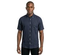 Fynch-Hatton Leinenhemd Regular Fit Kurzarm Button-Down-Kragen Brusttasche Marine Größe L