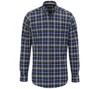 Fynch-Hatton Hemd Casual Fit Ink Blue Kariert Langarm Button-Down-Kragen 100% Baumwolle Gr. L