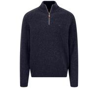 Fynch-Hatton Casual Fit Troyer dunkelblau, Einfarbig