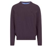 FYNCH-HATTON Feinstrickpullover aus Reiner Baumwolle mit Rundhalsausschnitt aubergine/XXL