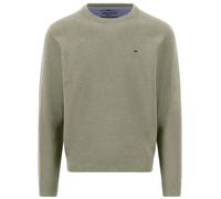 Fynch-Hatton Strickpullover aus reiner Baumwolle mit Logo-Stickerei in Beige, Größe M