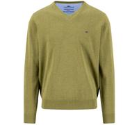 Fynch-Hatton Pullover V-Neck Superfine Moss mit Label-Strickerei Größe 3XL