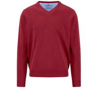 Strickpullover FYNCH-HATTON, Herren, Gr. 4XL, rot (brick), Strick, Obermaterial: 100% Baumwolle, meliert, unifarben, regular fit hüftbedeckend, V-Ausschnitt, Flachstrickbündchen, Pullover Strickpullov