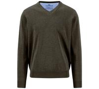 Strickpullover FYNCH-HATTON, Herren, Gr. XL, grün (cypress), Strick, Obermaterial: 100% Baumwolle, meliert, unifarben, regular fit hüftbedeckend, V-Ausschnitt, Flachstrickbündchen, Pullover Strickpull