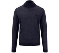 Rollkragenpullover FYNCH-HATTON, Herren, Gr. M, schwarz (navy), Strick, Obermaterial: 100% Wolle, meliert, regular fit hüftbedeckend, Rundhals, Flachstrickbündchen, Pullover Rollkragenpullover, aus Wo