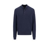 FYNCH-HATTON - Buttoned Troyer, Soft Knit Cable navy - Gr. - XXL