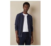 Fynch-Hatton Cardigan Casual Fit dunkelblau strukturiert mit Brusttasche und Logo-Stitching XL