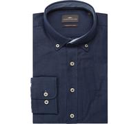 Fynch-Hatton Casual Fit Flanellhemd dunkelblau, Einfarbig