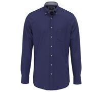 Fynch-Hatton Casual Fit Flanellhemd dunkelblau, Einfarbig