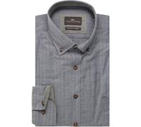 Fynch-Hatton Casual Fit Flanellhemd dunkelblau, Fischgrat