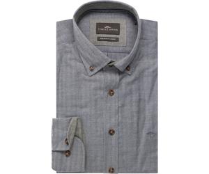 Fynch-Hatton Casual Fit Flanellhemd dunkelblau, Fischgrat