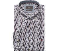 Fynch-Hatton Casual Fit Hemd Deep Merlot, Bedruckt