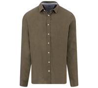 Fynch-Hatton Casual Fit Hemdjacke Dark Khaki, Einfarbig