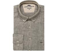 FYNCH-HATTON Hemd aus Leinen mit Brusttasche und Button-Down-Kragen Dark Khaki/L