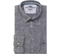Fynch-Hatton Casual Fit Leinenhemd dunkelblau, Gestreift