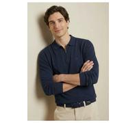 Fynch-Hatton Casual Fit Longsleeve Poloshirt dunkelblau, Einfarbig