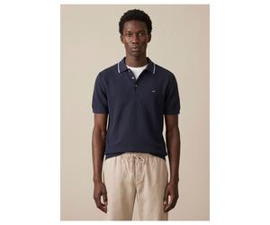 Fynch-Hatton Casual Fit Longsleeve Poloshirt dunkelblau, Strukturiert