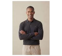 Fynch-Hatton Casual Fit Longsleeve Poloshirt dunkelgrau, Einfarbig