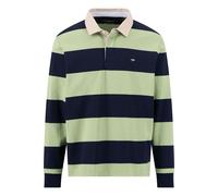 Fynch-Hatton Longsleeve Poloshirt Casual Fit gestreift Grün/Blau XXL