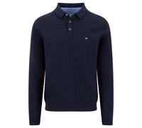 Fynch-Hatton Casual Fit Longsleeve Poloshirt marine, Einfarbig