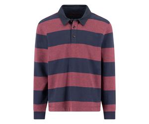 Fynch-Hatton Casual Fit Longsleeve Poloshirt rot, Gestreift