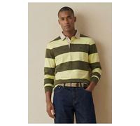 Fynch-Hatton Casual Fit Poloshirt Dark Khaki, Gestreift