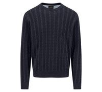 Fynch-Hatton Casual Fit Pullover dunkelblau, Zopfmuster