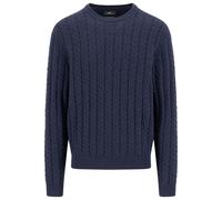 Fynch-Hatton Casual Fit Pullover dunkelblau, Zopfmuster