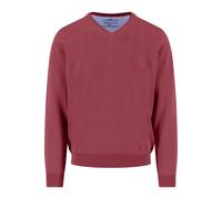Feinstrickpullover aus Baumwolle mit V-Ausschnitt Berry/XL