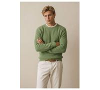 Fynch-Hatton Casual Fit Strickpullover Rundhalsavocado, Strukturiert