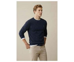 Fynch-Hatton Casual Fit Strickpullover Rundhalsdunkelblau, Einfarbig
