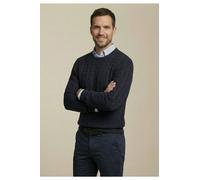 Fynch-Hatton Casual Fit Strickpullover Rundhalsdunkelblau, Zopfmuster