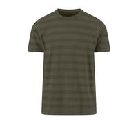 Fynch-Hatton Casual Fit T-Shirt Rundhals Dark Khaki, Jacquardmuster