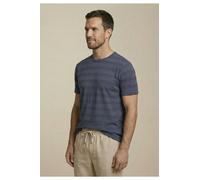 Fynch-Hatton Casual Fit T-Shirt Rundhals dunkelblau, Jacquardmuster