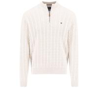 Fynch-Hatton Regular Fit Troyer aus reiner Baumwolle in Offwhite, Größe XXL