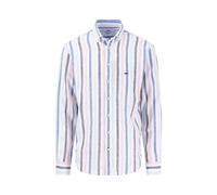 Fynch-Hatton Langarmhemd Colorful Linen Stripes – Leinen, Button-Down-Kragen, Streifen – Peony L