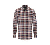 Langarmhemd FYNCH-HATTON, Herren, Gr. XXXL, N-Gr, deep merlot, Jersey, Obermaterial: 100% Baumwolle, kariert, casual, regular fit taillenbedeckt, Langarm Manschette, Hemden, mit Logo Stickerei (383549